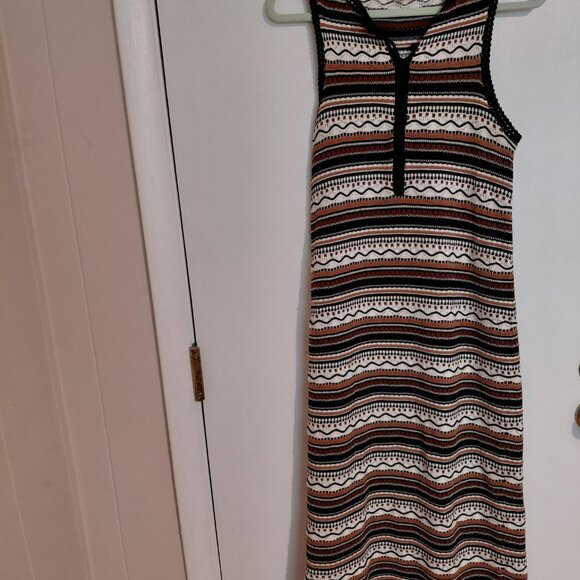 Sezane Leora Dress Black / Ecru / Havana Camel - Size S - Picture 3 of 6